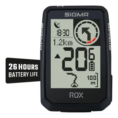 Immagine di SIGMA ROX 2.0 Endurance Black Durata della batteria 26h Computer da bicicletta wireless GPS E Navigazione inclusi OVERCLAMP Butler all&#039;aperto Compatibile con Bike