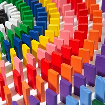 Immagine di WANGZAIZAI 120 Pezzi in Legno Domino Block Set Kids Early Educational Building Fun Racing Game Toy Regalo di Compleanno per Bambini Ragazzi Ragazze