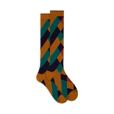 Immagine di Gallo WITH Coloured Geometric Motif Calzettoni, Uomo, Taglia: One Size, Curry