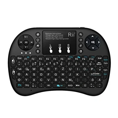 Immagine di Rii Mini i8+ Wireless (QWERTZ layout TEDESCO) tastiera retroilluminata con mouse touchpad