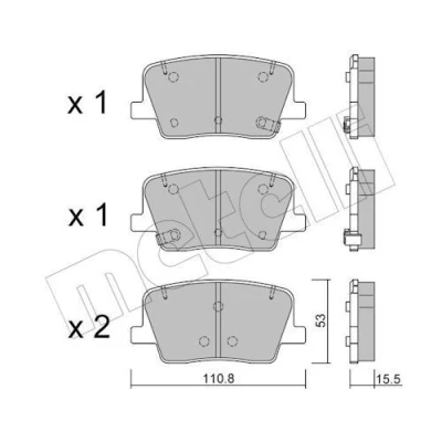 Immagine di METELLI 22 1232 0 Kit pastiglie freno con segnalatore acustico usura SSANGYONG: Rexton