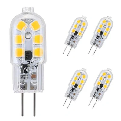 Immagine di Vicloon G4 LED Lampadina, 5 Pezzi 2W, AC/DC 12V, Equivalenti a 15W Lampada Alogena,Bianco Caldo Latte 3000K risparmio energetico (Classe di efficienza energetica A++)