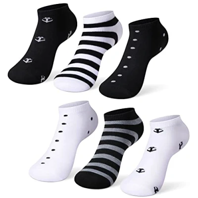 Immagine di L&amp;K II 12 Paia di Calzini da Ginnastica Donna, Estivi Bambina in Cotone con Motivo a righe e pois 92280 39 42
