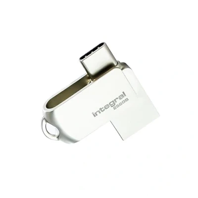Immagine di Integral Chiavetta USB 3.0 tipo C e A da 256 GB, 360, con involucro in metallo solido, velocità di trasferimento elevate semplice plug &amp; play
