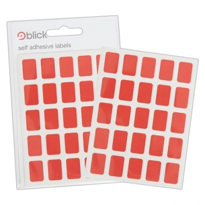 Immagine di Blick Etichette autoadesive rosse, rettangolari, 12 mm x 18 mm, 175 etichette, per casa, ufficio, famiglia, scuola, calendario delle vacanze, pianificatore, grafico dei premi, codifica a colori