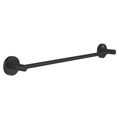 Immagine di Porta asciugamani GROHE Start QuickFix (metallo, fissaggio nascosto, viti e tasselli inclusi, facilissimo da montare con QuickGlue), misura 504 mm, nero opaco, 411972430