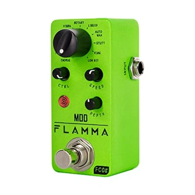 Immagine di FLAMMA FC05 Mini pedale di modulazione con Chorus Flanger Tremolo Phaser Vibrato Rotary Liquid Autowah Stutter Ring LowBit