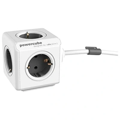 Immagine di Allocacoc BN6071 11Y PowerCube 5 Spine Cubo, 250V, Bianco/Grigio