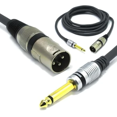 Immagine di VITALCO XLR Maschio a Jack 6.3mm Mono Cavo per Microfono 1.5m 6.3 TS Audio 3 Pin Connettore Adattatore