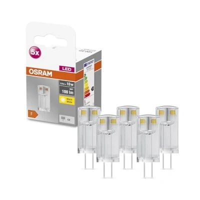 Immagine di OSRAM 4058075758001 LED (monocolore) ERP F (A G) G4 0.9 W = 10 Bianco caldo (Ø x A) 12 mm 5 pz.