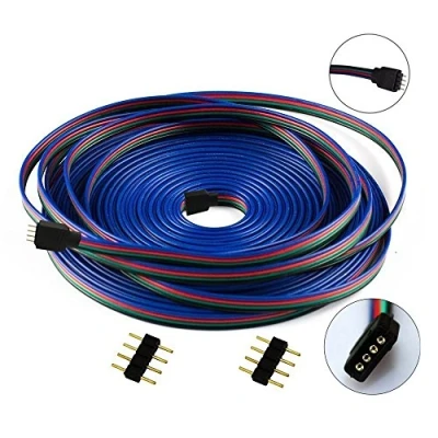 Immagine di LITAELEK 10m 22AWG Cavi Prolunga per Striscia LED RGB 4 pin Nastro Connessione Estensione Cavo Connettore SMD 5050 3528 2835 Strip Extension Cable poli Strisce Collegamento