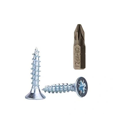 Immagine di Confezione da 100 viti per legno in acciaio zincato, 3,0 x 16 mm, Pozi Drive, elementi di fissaggio, a testa svasata, truciolare (100)