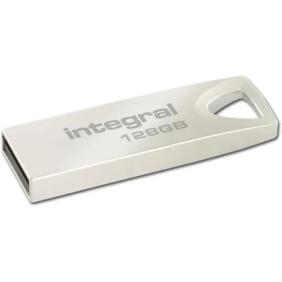 Immagine di Integral 128GB USB Memory 2.0 Flash Drive Arc con custodia in metallo per portachiavi, una soluzione elegante ed trasferire e eseguire il backup dei file