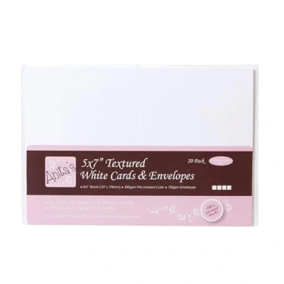 Immagine di anitas Biglietti e Buste, 12,7 x 17,8 cm, 240 g/m², Confezione da 20, Colore: Bianco