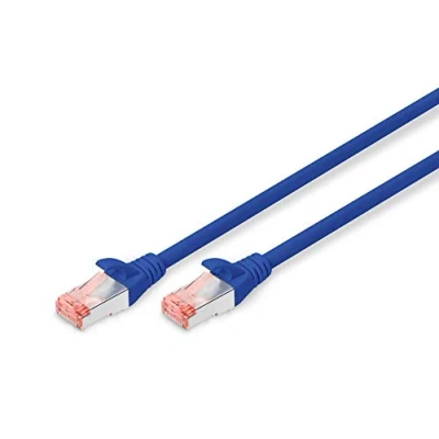 Immagine di Digitus DK 1644 100/B RJ45 cavo di rete, patch CAT 6 S/FTP 10.00 m Blu Schermatura intrecciata, Privo alogeni, Ritardante fiamma, a