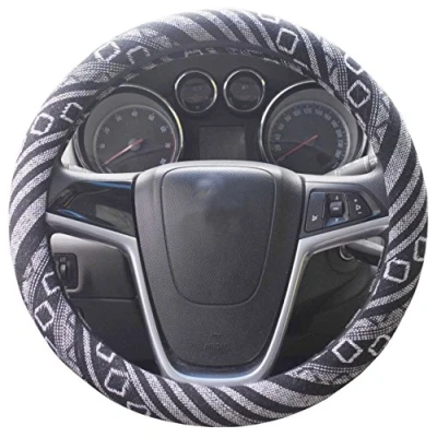 Immagine di Copertura del volante automobilistica panno di lino grezzo stile etnico 2018 antintrusione automatica dell&#039;automobile assorbimento slittamento e sudore (G)