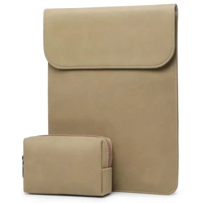 Immagine di HYZUO 15 16 Pollici Custodia Borsa PC Portatile Laptop Sleeve per MacBook Pro M3/M2/M1 Pro/Max A2991 A2780 A2485 A2141 2024 2019, A1398, Dell XPS 15, con Accessori, Cachi