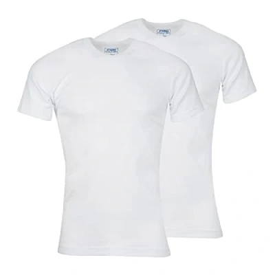 Immagine di Athéna 2 Magliette da Uomo con Scollo a V, 100% Cotone Biologico, Etichette Oeko Tex e GOTS, Maglie ipoallergeniche, Maniche Corte Spiaggia, Bianco (Blanc/Blanc), L (Pacco 2)