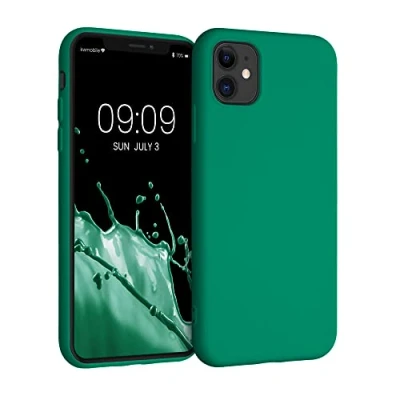 Immagine di kwmobile Custodia Compatibile con Apple iPhone 11 Cover Back Case per Smartphone in Silicone TPU Protezione Gommata verde smeraldo