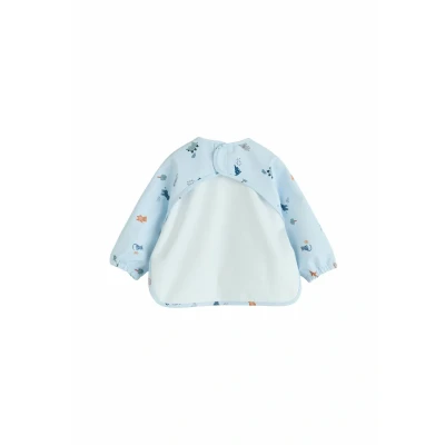Immagine di Next Weaning AND Feeding Sleeved Bavaglino per bambini, Taglia: 92, Blue dino jungle