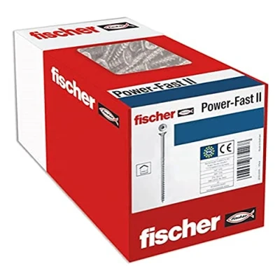 Immagine di Fischer Power Fast II 670135 Viti per truciolare 3.5 mm 25 Interno Esagonale rotondo, multidentato, TX, Torx, Impronta T Acciaio galvanizzato zinco