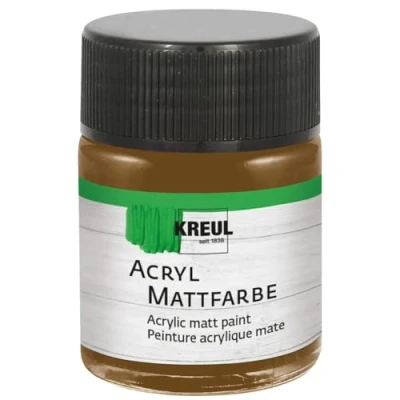 Immagine di Kreul 75509 Vernice acrilica Opaca, Marrone Scuro in Barattolo da 50 ml, a Base d&#039;Acqua dalla Copertura cremosa e dall&#039;asciugatura Rapida, Adatta Molte superfici Diverse, Dark Brown