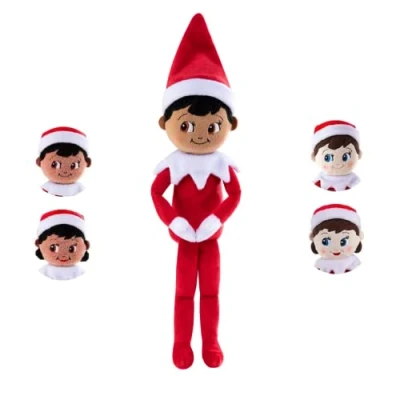 Immagine di Elf on the Shelf Plushee Pal Snugglers Elfo con occhi marroni: peluche di alta qualità, 30,5 cm, colore: nero/scuro