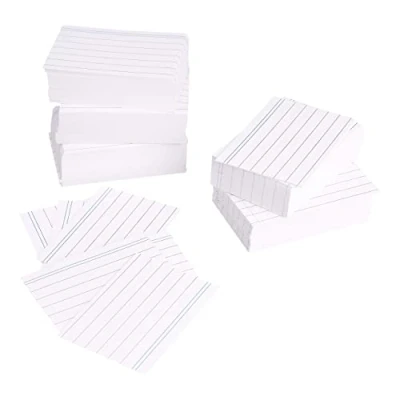 Immagine di Amazon Basics Schede a righe in formato A8 (7,4 cm x 5,2 cm), bianco (confezione da 1000)