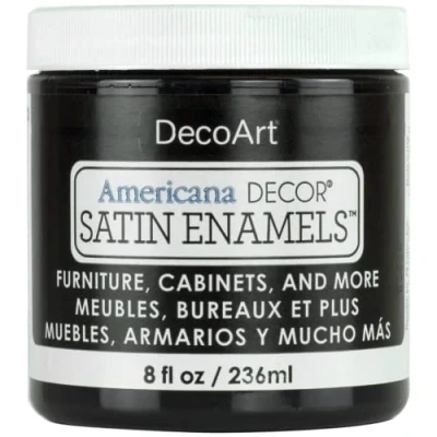 Immagine di Deco Art Americana Décor Smalto satinato, acrilico, nero classico, 236 ml (confezione da 1)