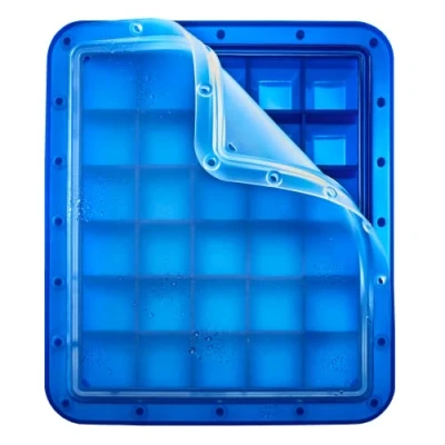 Immagine di Lurch 240755 Stampo per cubetti di ghiaccio Arctic, 3 cm, colore: blu, 30 con coperchio trasparente blu