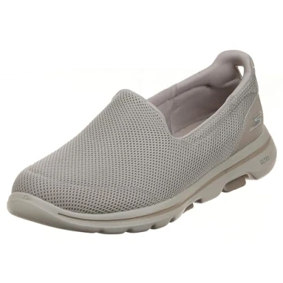 Immagine di Skechers Go Walk 5, Sneaker Infilare Donna, Beige Taupe Textile Trim, 39.5 EU