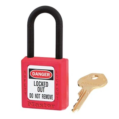 Immagine di Master Lock 406RED Lucchetto di Sicurezza in Materiale Termoplastico per Installazione Elettrica, Rosso, Archetto 3,8 x 2 cm