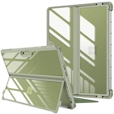 Immagine di FINTIE Custodia per Microsoft Surface Pro 11/10 (2024) / 9 (2022) 13 Pollici Antiurto Folio Case Protettiva Cover con Rigida Kickstand Case, Compatibile Tastiera Type Cover, Verde