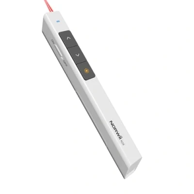 Immagine di NORWII N26 Puntatore Presentazioni, Penna Telecomando Senza Fili per Cambio Slides Powerpoint Wireless Presenter con Ampo di Controllo Lungo 100M(Bianca)