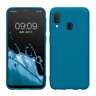 Immagine di kwmobile Custodia Compatibile con Samsung Galaxy A20e Cover Back Case per Smartphone in Silicone TPU Protezione Gommata blu indaco