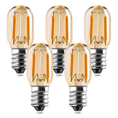 Immagine di Genixgreen Lampadine LED E14 T22 1W Luce Calda Equivalenti a 10W, Vintage Lampadina Tubolare Filament 2200K,AC 220 240V,Non Dimmerabile,5 Pezzi