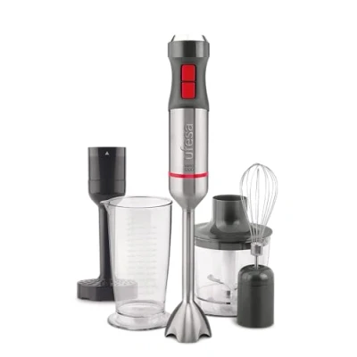 Immagine di Ufesa BP4654 Vario 1200 Max Frullatore ad Immersione, Potenza W, 20 Velocità + Turbo, Corpo e 4 Lama in Acciaio Inox, Design Ergonomico Anti Schizzi, Accessori Inclusi, Senza BPA