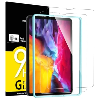 Immagine di NEW&#039;C 2 Pezzi, Pellicola Protettiva per iPad Air 5/4. Generation 10,9&quot;, Pro 11&quot; Model 2022/2021/2020/2018, Vetro Temperato, Durezza 9H, 0,33mm, Ultra Resistente (Telaio di facile installazione)