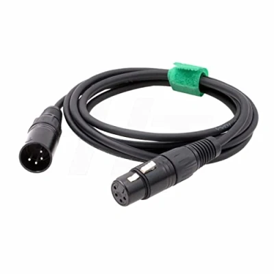 Immagine di HangTon Cavo audio bilanciato XLR da maschio a femmina 4 pin per microfono, registratore, mixer, amplificatore cuffie (1 metro)
