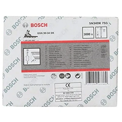 Immagine di Bosch Accessories 2608200007 Chiodi a strisce SN34DK Dimensione del prodotto, lunghezza 75 mm 3000 pz.