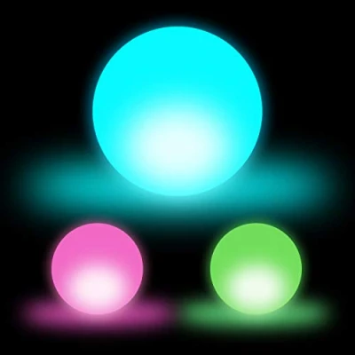 Immagine di Relaxdays Set da 9X Luci a LED Forma Sferica, Decorative, con Cambio di Colore, Atmosfera, Senza Cavo, D: 7,5 cm, Bianche