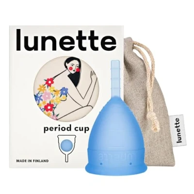 Immagine di Coppetta Mestruale Riutilizzabile Lunette Blu Modello 1 per Flussi Mestruali Leggeri