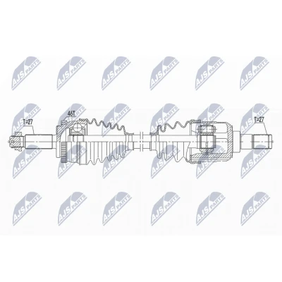 Immagine di NTY NPW KA 364 Albero motore / Semiasse Assale anteriore Sx 670mm 84mm