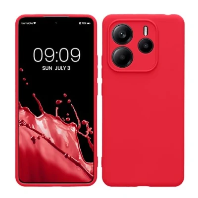 Immagine di kwmobile Custodia Compatibile con Xiaomi Redmi Note 14 5G Cover Back Case per Smartphone in Silicone TPU Protezione Gommata rosa shocking