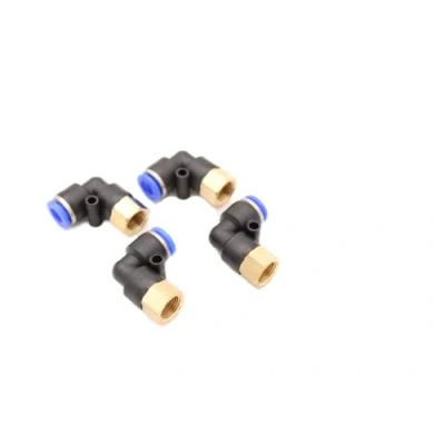 Immagine di CNCTEC Raccordo pneumatico angolare 90 con filettatura interna 1/8&quot; 6 mm IQS 4 pezzi collegamento push in qualità industriale (1/8&quot; angolo 90)