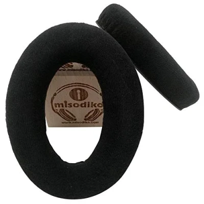 Immagine di Misodiko fascia di ricambio e Cuscinetti auricolari cuscino kit per cuffie Sennheiser HD598 HD595 HD558 HD555 HD518 HD515 parti riparazione con testa Band nero velour