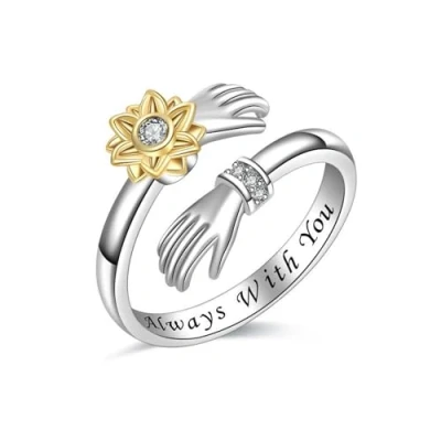 Immagine di Yifnny Anello di Abbraccio,Anelli regolabili della promessa con incisione aperta Regali per amici Gioielli donne uomini e coppie (Always With You,1)