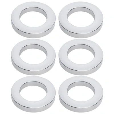 Immagine di VGOL 6 anelli di base per rubinetto del bacino, in plastica cromata, con guarnizione, diametro interno 32 mm, esterno 52 mm