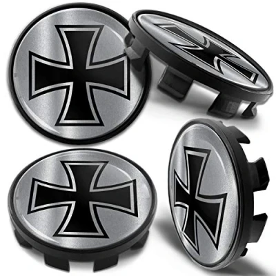 Immagine di Biomar Labs Compatibile con BMW Coprimozzi 68 mm 36136783536 Tappi Centro della Ruota per Cerchi in Lega Argento Nero CB 24