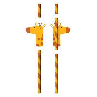 Immagine di Amscan 9909358 cannucce Get Wild, 8 pezzi, 19,7 cm, in carta,